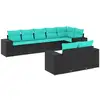 Image de Vidaxl salon de jardin 8 pcs avec coussins noir résine tressée
