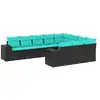 Image de Vidaxl salon de jardin 10 pcs avec coussins noir résine tressée