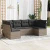 Image de vidaXL Salon de jardin 6 pcs avec coussins gris résine tressée 3217390