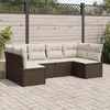 Image de vidaXL Salon de jardin avec coussins 6 pcs marron résine tressée 3217393