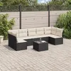 Image de vidaXL Salon de jardin 8 pcs avec coussins noir résine tressée 3217436