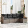Image de vidaXL Salon de jardin 5 pcs avec coussins gris résine tressée 3217560