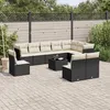 Image de vidaXL Salon de jardin 11 pcs avec coussins noir résine tressée 3217806