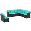 Image de Vidaxl salon de jardin 9 pcs avec coussins noir résine tressée
