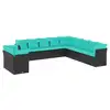 Image de Vidaxl salon de jardin 11 pcs avec coussins noir résine tressée