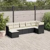 Image de vidaXL Salon de jardin 7 pcs avec coussins noir résine tressée 3217966