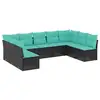 Image de Vidaxl salon de jardin 9 pcs avec coussins noir résine tressée