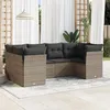 Image de vidaXL Salon de jardin 6 pcs avec coussins gris résine tressée 3218110