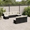 Image de vidaXL Salon de jardin 10 pcs avec coussins noir résine tressée 3218286