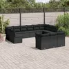 Image de vidaXL Salon de jardin avec coussins 13 pcs noir résine tressée 3218445
