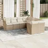 Image de vidaXL Salon de jardin avec coussins 8 pcs beige résine tressée 3218588