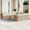 Image de vidaXL Salon de jardin avec coussins 12 pcs beige résine tressée 3218758