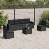 Image de vidaXL Salon de jardin 7 pcs avec coussins noir résine tressée 3218805