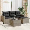 Image de vidaXL Salon de jardin 5 pcs avec coussins gris clair résine tressée 3218872