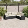 Image de vidaXL Salon de jardin 6 pcs avec coussins noir résine tressée 3218996