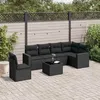 Image de vidaXL Salon de jardin 7 pcs avec coussins noir résine tressée 3219025