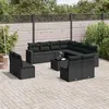 Image de vidaXL Salon de jardin 12 pcs avec coussins noir résine tressée 3219125