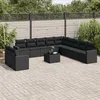 Image de Salon De Jardin 12 Pcs Avec Coussins Noir Résine Tressée Vidaxl