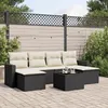 Image de vidaXL Salon de jardin 7 pcs avec coussins noir résine tressée 3219316