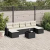 Image de vidaXL Salon de jardin 8 pcs avec coussins noir résine tressée 3219336