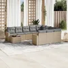 Image de vidaXL Salon de jardin 11 pcs avec coussins beige résine tressée 3219519
