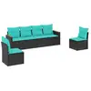 Image de Vidaxl salon de jardin 6 pcs avec coussins noir résine tressée