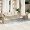 Image de vidaXL Salon de jardin avec coussins 6 pcs beige résine tressée 3225862