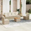 Image de vidaXL Salon de jardin avec coussins 7 pcs beige résine tressée 3225869