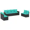 Image de Vidaxl salon de jardin 8 pcs avec coussins noir résine tressée