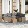 Image de vidaXL Salon de jardin avec coussins 7pcs mélange beige résine tressée 3226010
