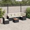 Image de vidaXL Salon de jardin 7 pcs avec coussins noir résine tressée 3226021