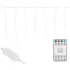 Image de Ecd germany rideau lumineux 600 cm 240 led diy blanc chaud avec minuterie et 19 modes d'éclairage guirlande lumineuse murale décorative saisonnière de fenêtre à suspendre intérieur extérieur