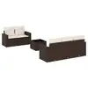 Image de Vidaxl salon de jardin avec coussins 6 pcs marron résine tressée