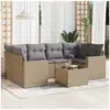 Image de Vidaxl salon de jardin avec coussins 7 pcs beige résine tressée