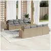 Image de Vidaxl salon de jardin avec coussins 9 pcs beige résine tressée
