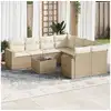 Image de Vidaxl salon de jardin avec coussins 9 pcs beige résine tressée