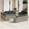 Image de Vidaxl salon de jardin avec coussins 12 pcs gris résine tressée
