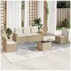 Image de Vidaxl salon de jardin avec coussins 6 pcs beige résine tressée