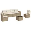 Image de Salon De Jardin Avec Coussins 7 Pcs Beige Résine Tressée Vidaxl