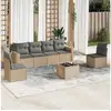 Image de Vidaxl salon de jardin avec coussins 7 pcs beige résine tressée