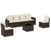 Image de Vidaxl salon de jardin avec coussins 7 pcs marron résine tressée