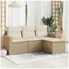 Image de Vidaxl salon de jardin avec coussins 4 pcs beige résine tressée