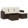 Image de Vidaxl salon de jardin avec coussins 5 pcs marron résine tressée