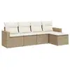 Image de Vidaxl salon de jardin avec coussins 5 pcs beige résine tressée