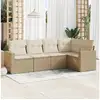 Image de Vidaxl salon de jardin avec coussins 5 pcs beige résine tressée