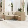Image de Vidaxl salon de jardin avec coussins 5 pcs beige résine tressée
