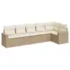 Image de Vidaxl salon de jardin avec coussins 6 pcs beige résine tressée
