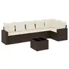 Image de Vidaxl salon de jardin avec coussins 7 pcs marron résine tressée