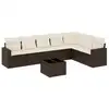 Image de Vidaxl salon de jardin 8 pcs avec coussins marron résine tressée