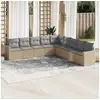 Image de Vidaxl salon de jardin avec coussins 9 pcs beige résine tressée